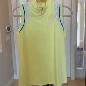 Sport Haley Yellow/White/Blue Sleeveless Golf Top sz M